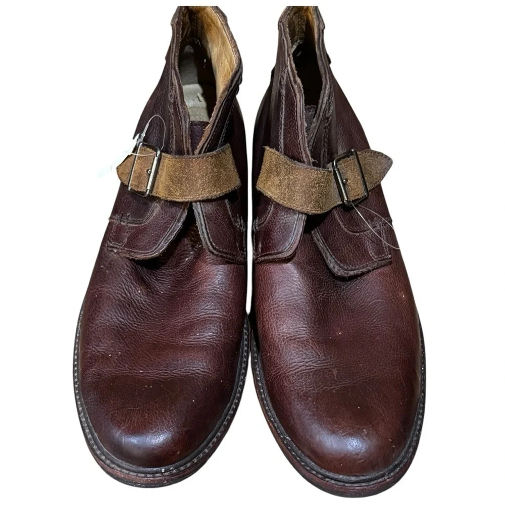 UGG Brown‎ Leather Ankle Boots with Suede Accents